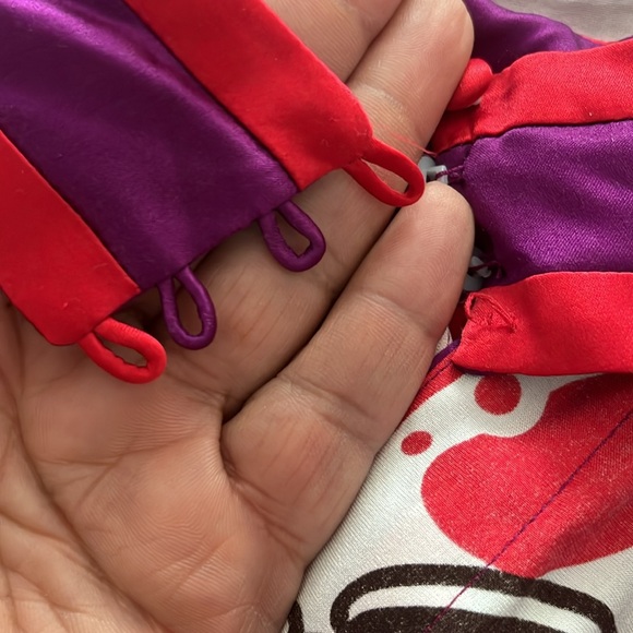 Bebe purple, red, white, brown and beige halter top. - Picture 6 of 13